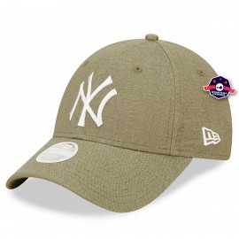 cap New Era - New York Yankees - Linnen - Groen - Dames 9Forty