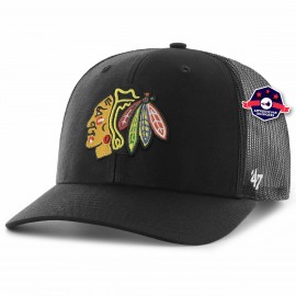capChicago Blackhawks Trucker '47 - - Zwart