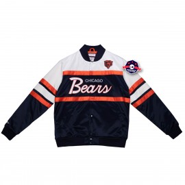 Chicago Bears Satijnen Jasje - - Speciaal Script - Mitchell and Ness