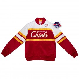 Kansas City Chiefs Satijnen Jasje - - Speciaal Script - Mitchell and Ness