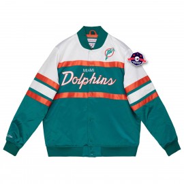 Miami Dolphins Satijnen Jasje - - Speciaal Script - Mitchell and Ness