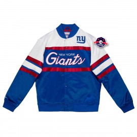 Satijnen Jasje - New York Giants - Speciaal schrift - Mitchell and Ness