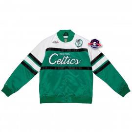 Boston Celtics Satijnen Jasje - - Speciaal Script - Mitchell and Ness